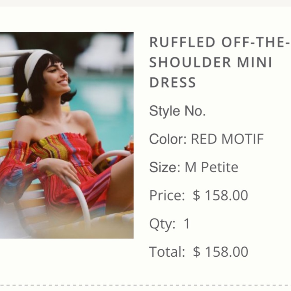Anthropologie Conditions Apply Off shoulder mini dress